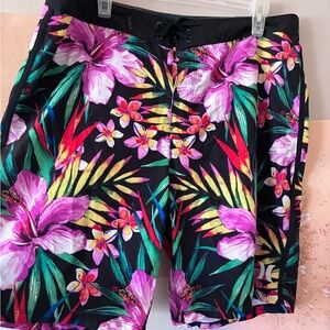 Hurley Black Floral Board Shorts